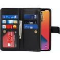 thumbnail image 5 of iPhone 12 Pro Max Phone Case Wallet for Women Men with Credit Card Holder, iPhone 12 Pro Max Crossbody Case with Strap Shoulder Lanyard, Zipper Pocket PU Leather Cases,6.7 Inch Black, 5 of 14