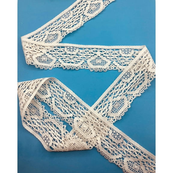 Natural 2-1/4" 100% Cotton Vintage Lever Lace Edge