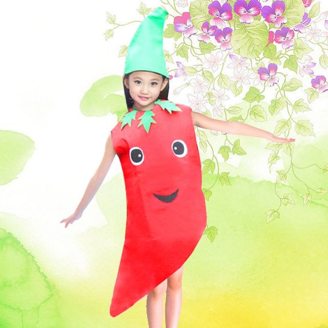Ropa de frutas para niños Flores de verduras Melón Ropa de actuación Desfile de moda Ropa de actuación para padres e hijos