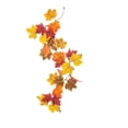 thumbnail image 3 of Artificial Fall Maple Leaf Garland 3.28 FT, Thanksgiving Decorations Autumn Vine with Hooks for Indoor Outdoor Wedding Party Decor, 3 of 8