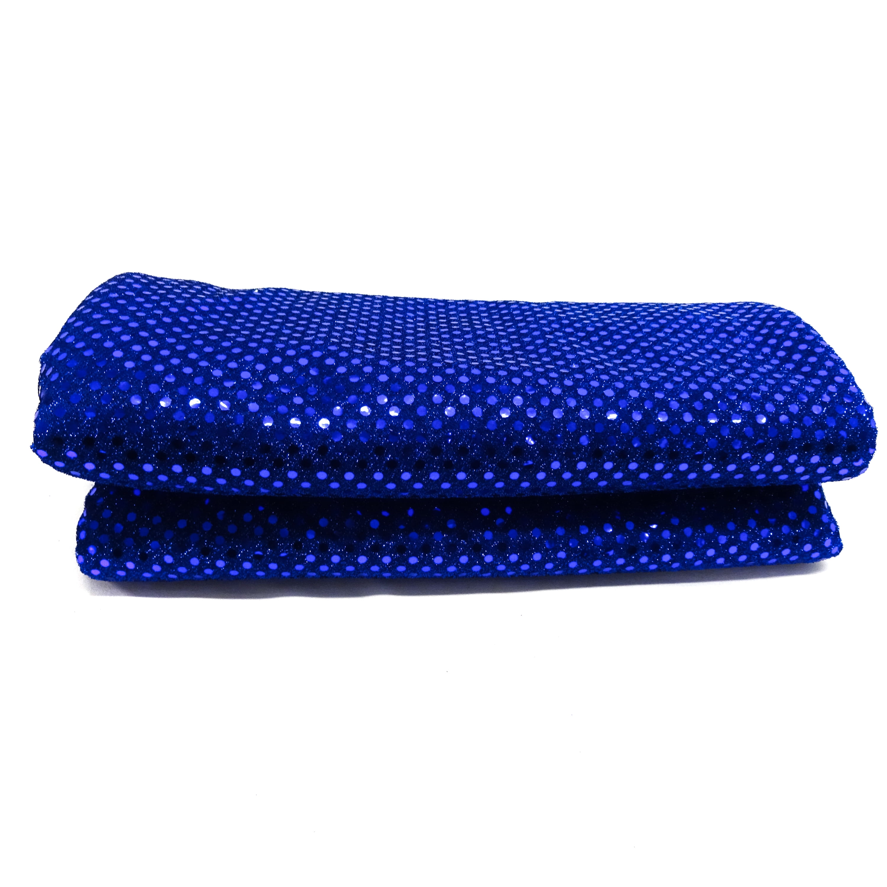 Shason Textile ( 3 Yards Cut ) Spangle Sequin Glitter Knit Fabric, Cobalt