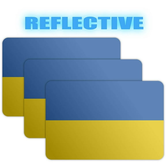(x3) 3M Reflective Ukraine Flag Stickers | Versatile & High Quality Safety Decals | Flag of Ukraine Sticker Decals | Perfect for Hard hats, laptops, bikes, toolboxes and more!