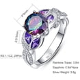 thumbnail image 2 of Engagement Anniversary Ring with 3.6ct Created Rainbow Topaz Cubic Zirconia 925 Sterling Silver, 2 of 8