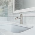 thumbnail image 2 of Grifo para lavabo de baño Moen Karis, níquel cepillado, con placa de cubierta, 2 of 8