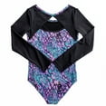 thumbnail image 2 of Rainbeau Moves Girls Dance & Gymnastics Scoop Neck Long Sleeve Serpent Printed Leotard, XS-XL, 2 of 4