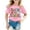 Pink, variant on MIXUE Toddler Girls Tops & T-Shirts Summer Last Day Of School Letter Print Round Neck Short Sleeve Loose Fashion Pullover T Shirts Daily-Wear,Blue,3-4 Years