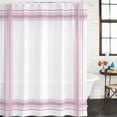 thumbnail image 4 of Small Stall Shower Curtain 48x72 Inch Narrow Half Size Modern Minimalist Styles Bath Curtains Bathroom Decor, Rose Grid Lines Pattern Waterproof Fabric Shower Curtain Set with Hooks 48 Inch, 4 of 7