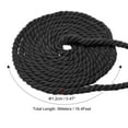 thumbnail image 2 of Unique Bargains 1/2'x16' Natural Twisted Cotton Rope 3 Strand Soft Craft Rope with Drawstring Bag Black 2 Pack, 2 of 6