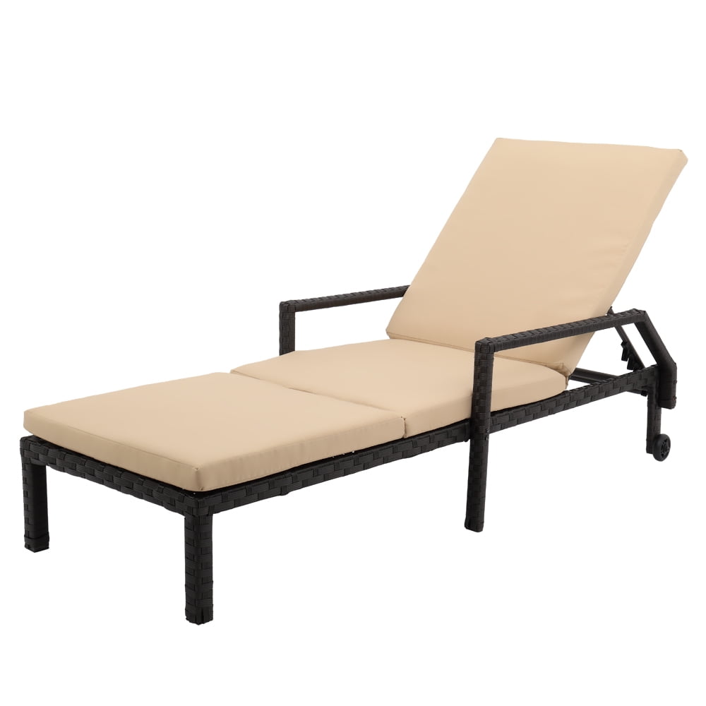 Patio Chaise Lounge, Aluminum Adjustable Outdoor Lounge Chairs with