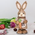 thumbnail image 3 of Conejo de Pascua de Peluche con Adorno de Zanahoria - Ideal para Decorar tu Fiesta Temática, 3 of 9