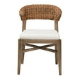 thumbnail image 3 of bali & pari Chloe Seagrass and Mahogany wood BOHO Dining Chair, Natural Brown, 3 of 10