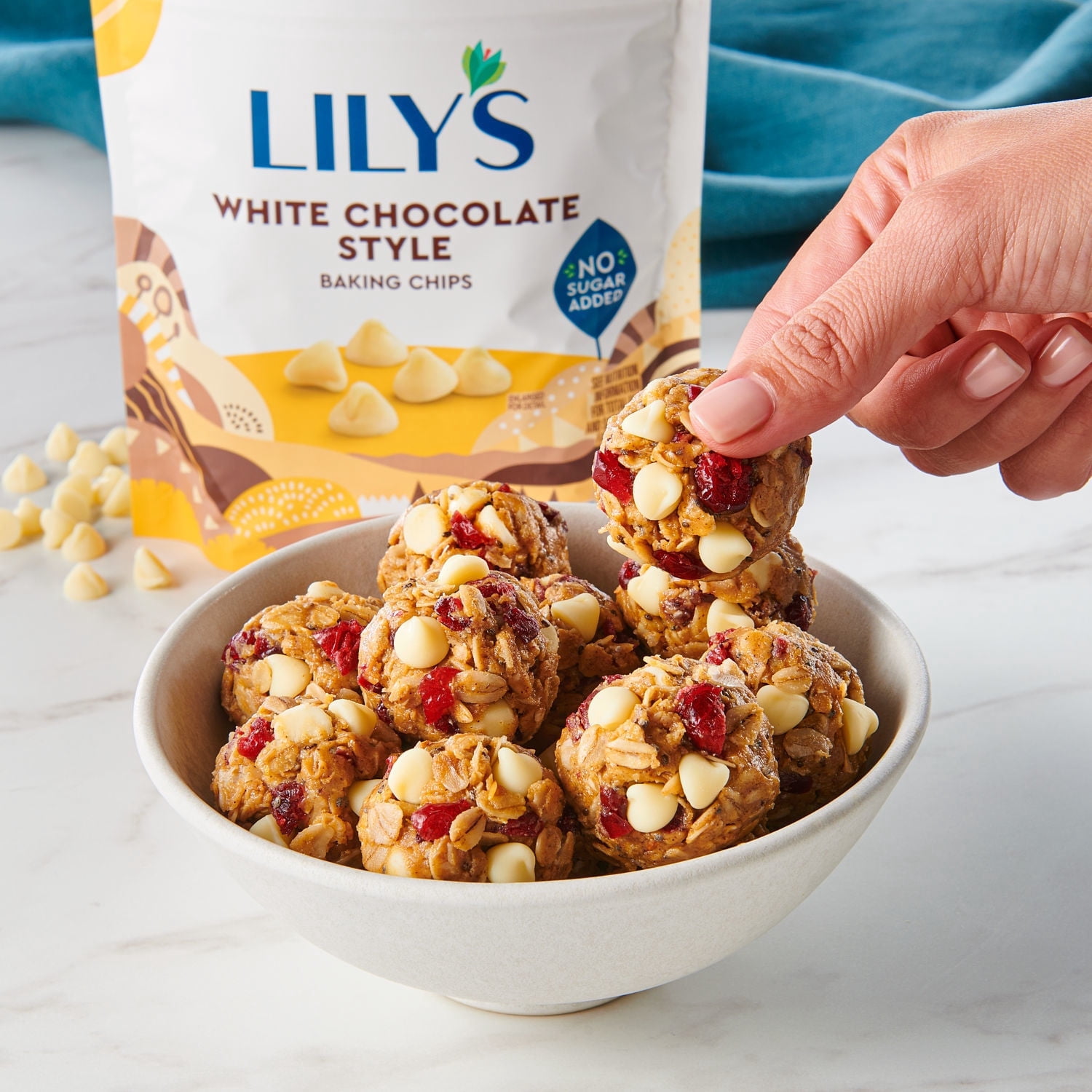 Lily's White Chocolate Style No Added Sugar Baking Chips, Bag 7 oz pack of 2