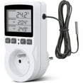 thumbnail image 1 of Digital termostat för uppvärmning/kylning med uttag, LCD-temperaturregulator, 230V för växthustemperaturregulator/terrariumtermostat (uttag), 1 of 5