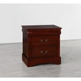 thumbnail image 3 of Louis Philippe Traditional 2-Drawer Nightstand Bedside Table, 3 of 3