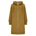 thumbnail image 4 of idosla Women's Zip Up Long Hoodies Coat Oversized Long Sleeve Fleece Sweatshirts Casual Fall Fashion Jacket with Pockets (Khaki, XL), 4 of 5