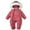 B-1299Watermelon Red, variant on MEZZALL Kids Girls Winter Snowsuit Insulated Padded Long Sleeve Jumpsuit With Attached Mittens And Booties Double Zipper For Baby Toddler Warm Outfits Solid Color Fashionable Child One-Pieces