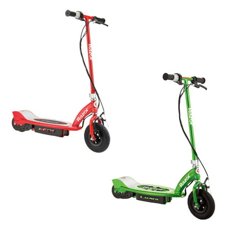 Razor Motorized Rechargeable Electric Powered Kids Scooters, 1 Green & 1