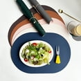 thumbnail image 2 of Cheers Napperon Antidérapant en Faux Cuir Essuyable Forme Ovale pour Salle à Manger, 2 of 8