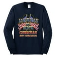 thumbnail image 2 of Wild Bobby, American By Birth Christian By Choice USA Flag Inspirational/Christian Mens Long Sleeve Shirt, Navy, Large, 2 of 3