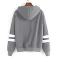 thumbnail image 3 of Fesfesfes Women Hooded Long Sleeve Stripe Print Jumper Hoodie Sweatshirt Pullover Tops Clothes Sale, 3 of 5