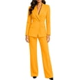 thumbnail image 4 of Gfyviroh 2 Piece Women's Elegant Suit Sets Long Sleeve Blazer Jacket and Long Pants Business Casual Set Button Front Tailored Formal Outfit, 4 of 6