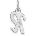 thumbnail image 3 of 14k White Gold Small Script Letter R Initial Charm, 3 of 6