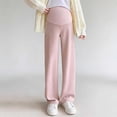 thumbnail image 5 of SBYOJLPB Maternity Wide Leg Lounge Pants Elastic Waist Stretchy Pregnancy Trousers In Solid Color​, 5 of 5