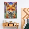 thumbnail image 2 of ONETECH LUCID EYE Divine Fox Tapestry, Trippy Animal Design, Psychedelic Orange/Green Abstract Artwork Wall Hanging, for Bedroom Living Room Dorm, Tall, 2 of 7