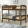 thumbnail image 2 of Linon Elinda Wood Twin over Twin Bunk Bed with Built-In Ladder, Oak, 2 of 15