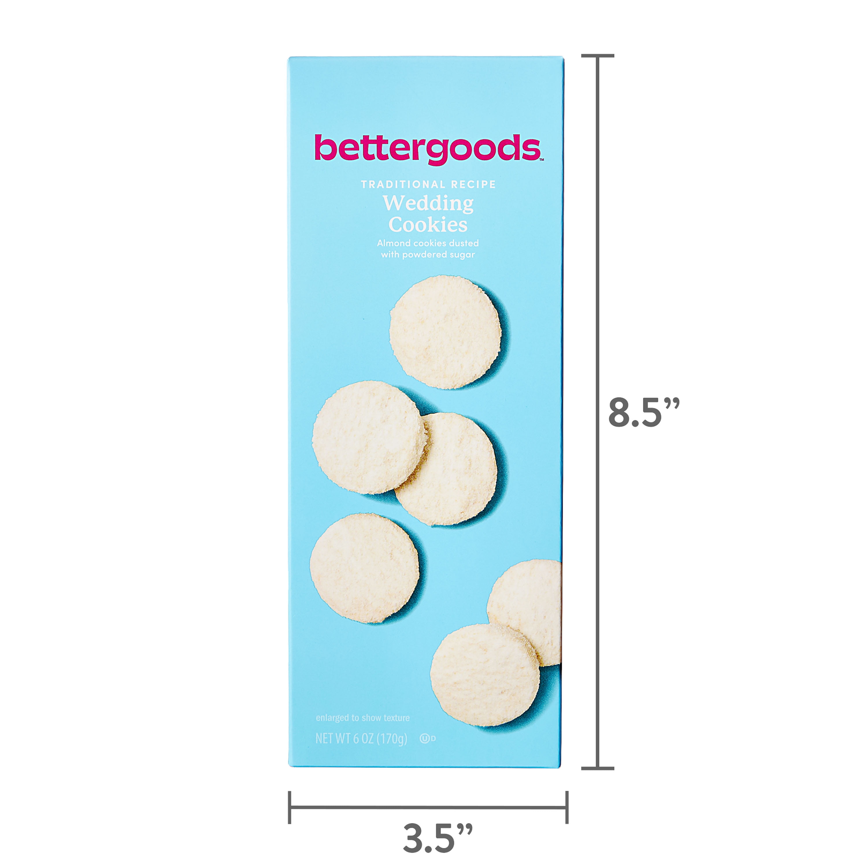 (4 pack) bettergoods Traditional Recipe Wedding Cookies, 6 oz