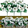 thumbnail image 2 of TOPRenddon Artificial Fake Pansy Flowers for Outdoor, Faux UV Resistant Silk Pansies Spring Flowers for Outside for Planter Front Door Porch Yard Patio Window Box Home Decor, 2 of 8
