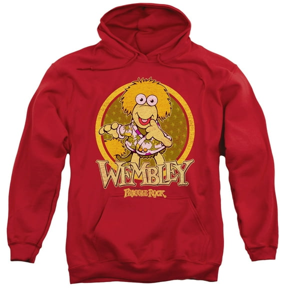 Fraggle Rock Wembley Circle Adult Pullover Hoodie Sweatshirt Red