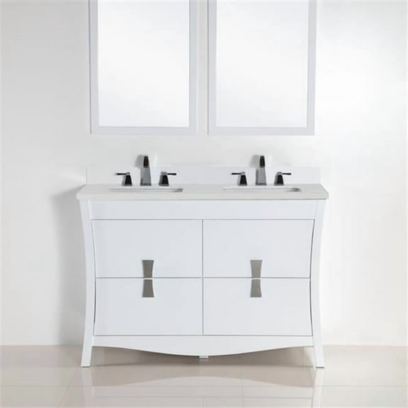 Bellaterra Home 500701-48D-WER 48 in. Double Sink Vanity with Quartz Top, White