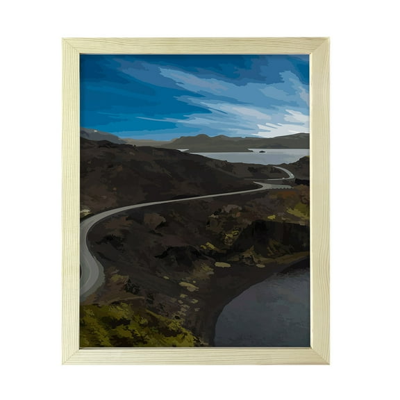 Designs ByLITA Starlight Coastal Road, 5 x 7 Wooden Wall Print Inspirational (Framed) | Beautiful Flowers | Stylish Modern Decoration For The Home and Office