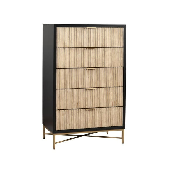 Origins by Alpine 5-Drawers Larsen Bedroom Chest in Black