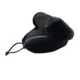 thumbnail image 2 of Almohada de viaje Memoria de espuma ergonómica almohada de cuello de cojín en forma de forma transpirable para avión para viajar en reposo descansando Negro con capucha, 2 of 10