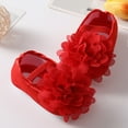 thumbnail image 6 of Infant Baby Girl Shoes Flats with Big Flowers Princess Wedding Dress Ballet Shoes Non-Slip Toddler First Walkers Newborn Crib Shoes, 6 of 9