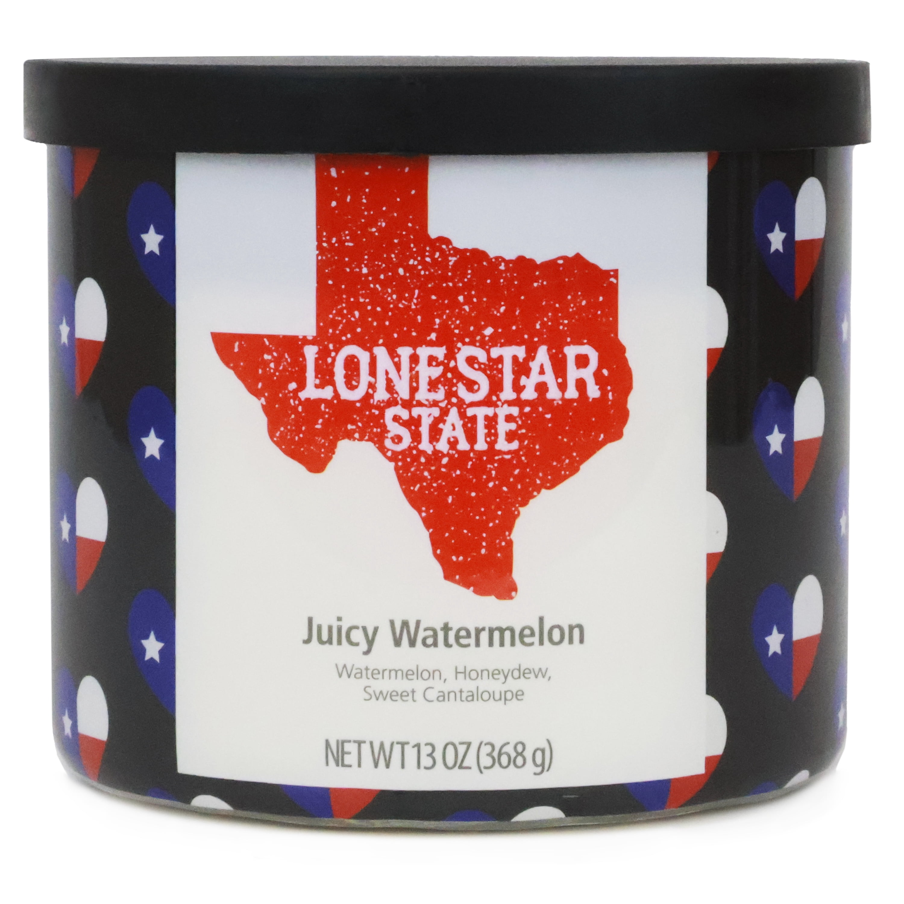 Mainstays Texas Themed Lone Star State Juicy Watermelon 3-Wick candle, 13-Ounce