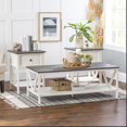 thumbnail image 2 of 3-Piece Distressed Solid Wood Coffee Table Set in Gray/White Wash, 2 of 4