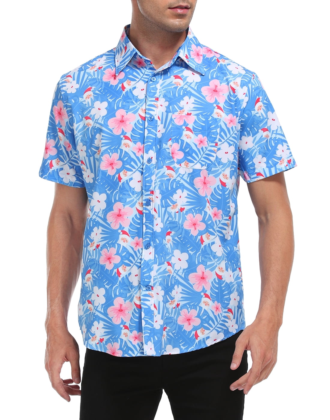HDE Mens Hawaiian Christmas Button Down Shirts S5XL Short Sleeve