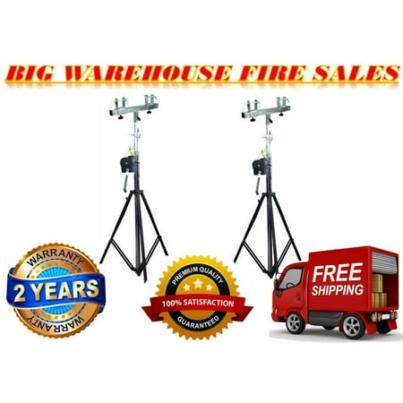 2 MR DJ ST200 DJ Pro Lighting 10 Foot Crank Light Stand Square Truss T-Bar Adapt