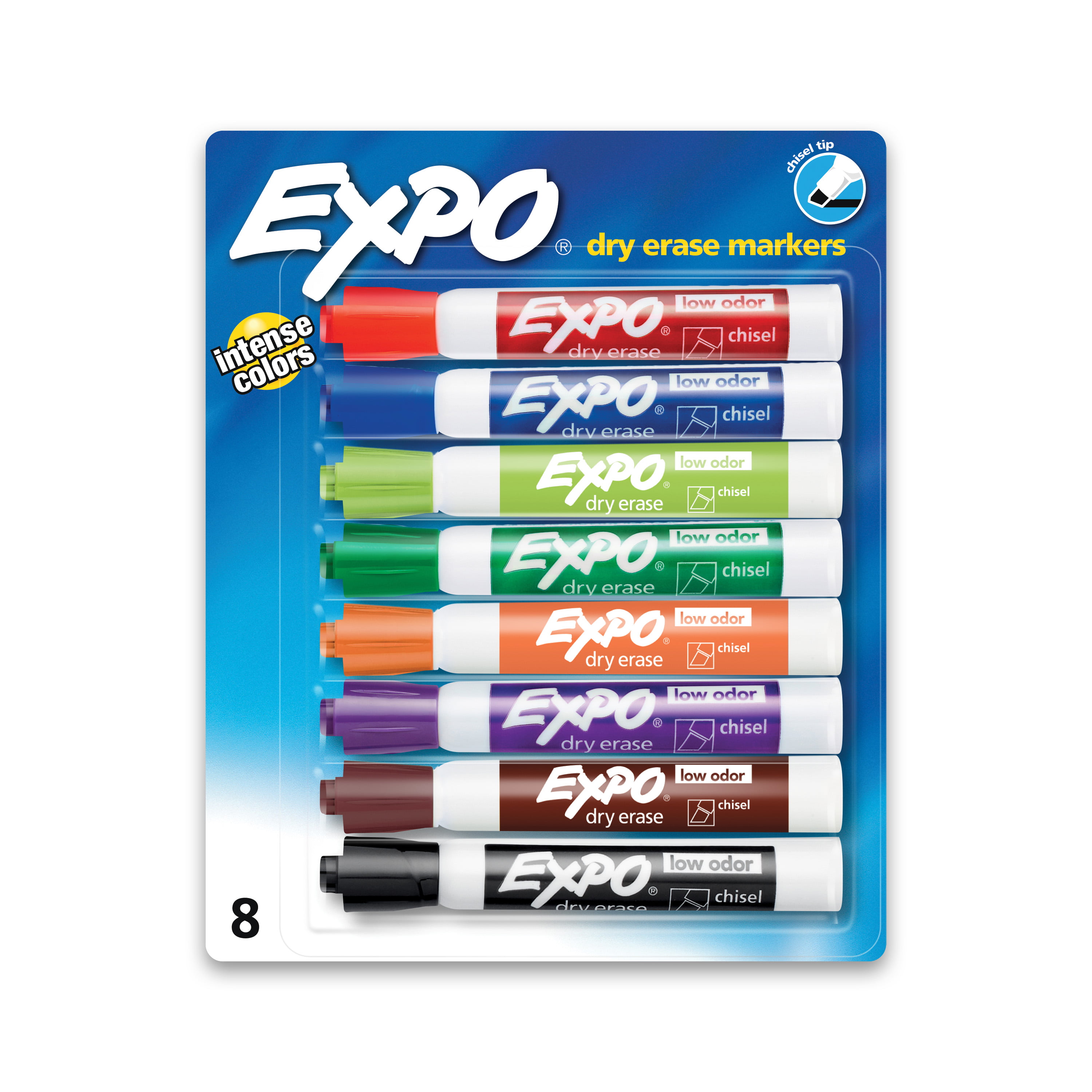 Expo Low Odor Chisel Tip Dry Erase Markers 8-Color Set 