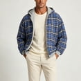 thumbnail image 5 of UVEASISHA Mens Plaid Zip Up Hoodie Oversized Casual Athletic Jackets Full Zip Lightweight Hooded Jacket Loose Fit Long Sleeve Outerwear Coat for Weekend Outing Blue XL, 5 of 5