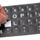 thumbnail image 4 of Etiquetas de teclado en inglés Uxcell, cubierta de teclado universal mate, fondo negro con letras blancas, paquete de 2, 4 of 5