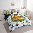 thumbnail image 2 of Manfei Leopard Print Camper 7-Piece King Bedding,Rustic Farmhouse Lodge King Bed in a Bag,Brown Blue,Black Reversible, 2 of 7