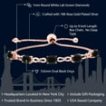 thumbnail image 2 of Gem Stone King 18K Rose Gold Plated Silver Black Onyx and White Lab Grown Diamond Tennis Bracelet for Women (3.52 Cttw, Gemstone December Birthstone, Oval 7x5MM, Fully Adjustable up to 9 inch), 2 of 5