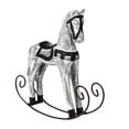 thumbnail image 3 of Vintage Style Wooden Rocking Horse Animal Decoration Statue Horse Figurines Home Decor Kids Gift Gray, 3 of 10