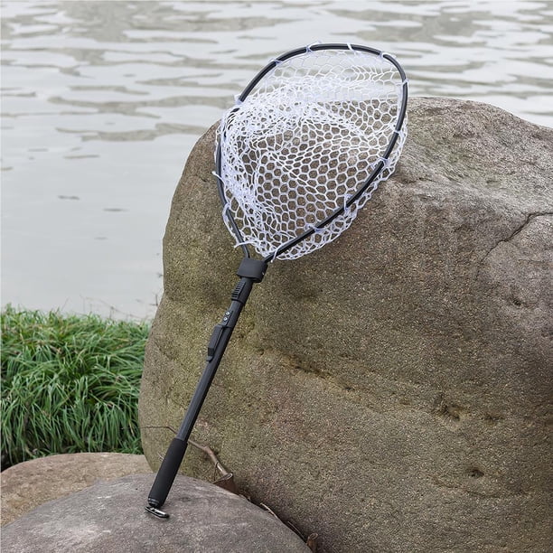 Épuisette Télescopique Pêche à La Mouche - Maille Caoutchouc - NEUVE