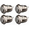 thumbnail image 1 of 4pcs 12mm Stainless Steel Push Button Switch, Waterproof Momentary On Off for Various Voltage Applications, 1 of 5
