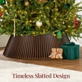 thumbnail image 3 of Best Choice Products 36in Wood Slatted Christmas Tree Collar - Walnut, 3 of 8